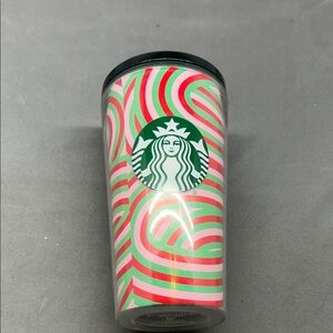 Starbucks Swirl Design Tumbler with Green and Pink.  Cold beverages only